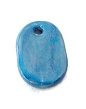 Modern Clay Pendant For Necklace, Oval Shaped Handmade Ceramic Minimalist Charms - £10.27 GBP