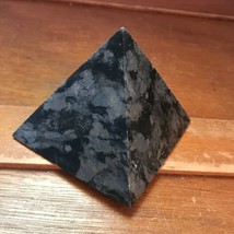 Black &amp; Gray Pyramid Cut Genuine Stone Figurine Specimen – 3 and 1/8th’s... - £9.02 GBP