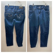 Women&#39;s Silver Suki High Capri Dark Blue Super stretch Crop Jeans Size 29 - £11.81 GBP