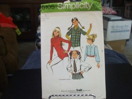 Simplicity 5105 Girl&#39;s Bodysuit, Blouse &amp; Tie Pattern - Size 12 Chest 30 - $9.90