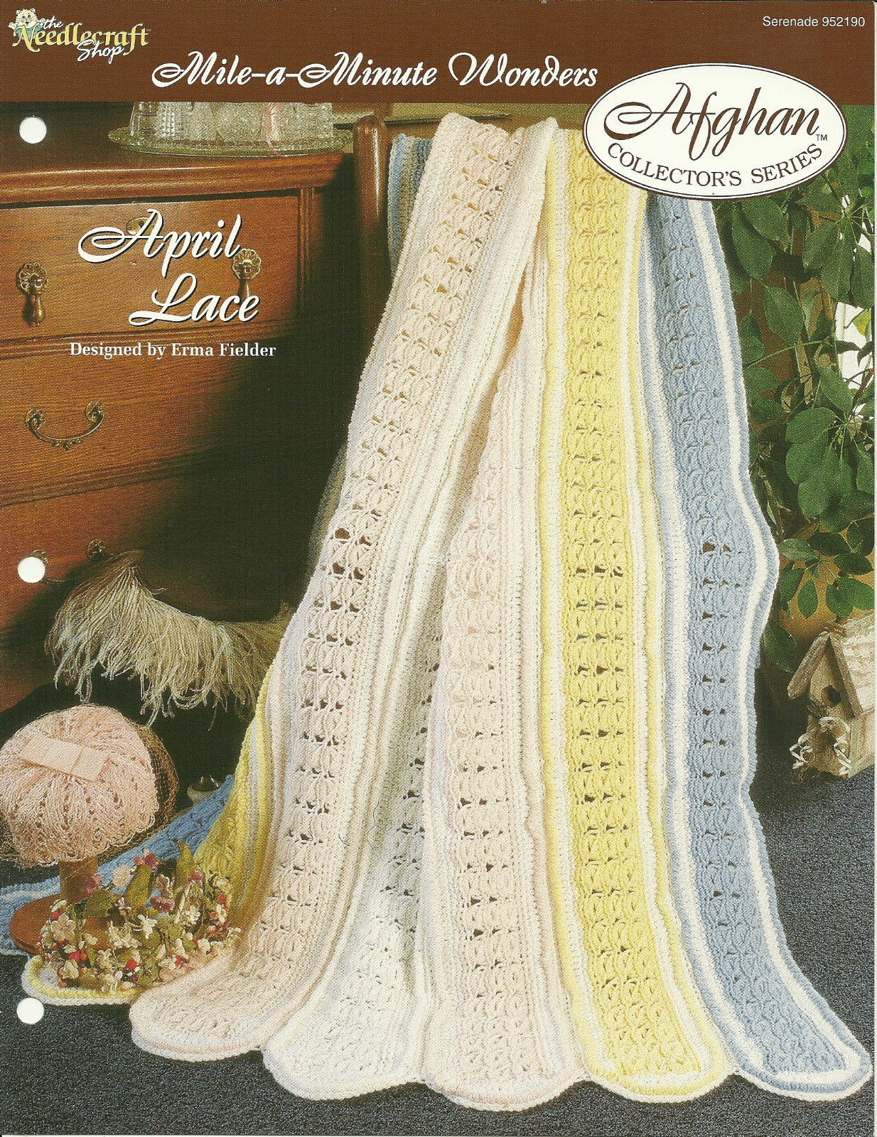 Needlecraft Shop Crochet Pattern 952190 April Lace Afghan Collectors Series - $2.99