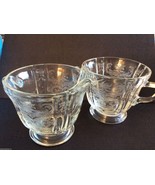 VTG Reproduction Indiana Recollection Madrid Glass open Sugar &amp; Creamer set - £19.73 GBP