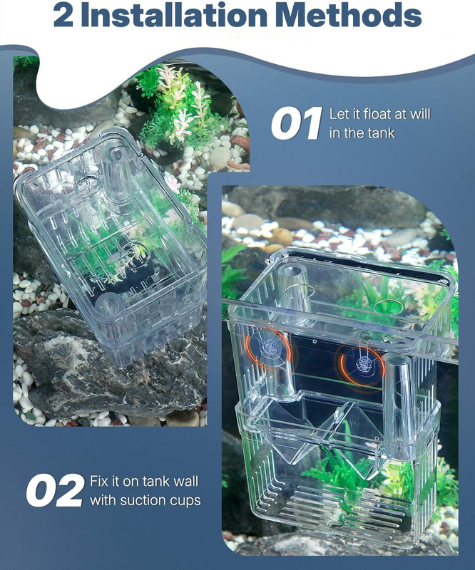 Pawfly Aquarium Breeding Box - Transparent Plastic Breeder Box for Fish Tank, Fr Item image 4