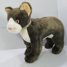 TY Classic 1999 Mystery Stuffed Plush Cat Lifelike Brown Cream 15” Short Fur Toy - £15.45 GBP