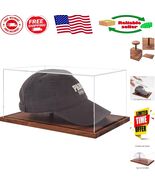 Fully Assembled Clear Acrylic Cap Display Case with Wooden Stand for Mem... - $1,216.52 MXN