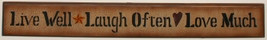  3w9028-Live Well Laugh Often Love Much Wood Hanging Sign  - £12.56 GBP