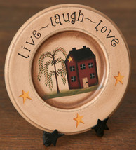  8W1161-Live Laugh Love Mini Wood Plate - £5.46 GBP