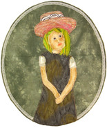 Girl in a Big Hat: Quilted Art Wall Hanging - £264.96 GBP
