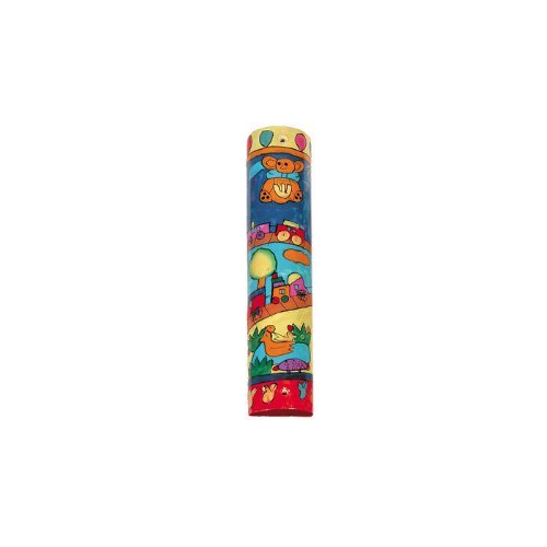 World Of Judaica Yair Emanuel Mezuzah with a Teddy Bear and Other Toys in Painte - $15.40