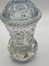 Vintage Crystal Bud Vase? With Lid , See Photos Lid Looks Blue To Me , See - $12.19