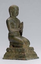 Antico Thai Stile Dvaravati Devotee O Disciple Di Statua di Buddha - 21c... - £326.56 GBP