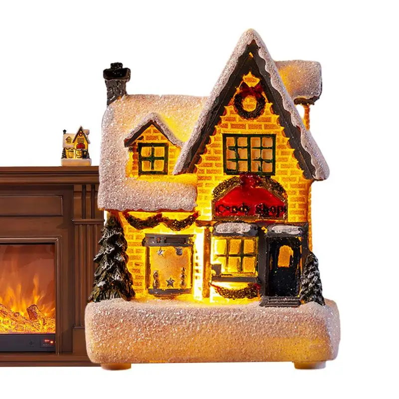 Christmas Village Houses Led Christmas Decorations Night Light House Christmas - £7.22 GBP+