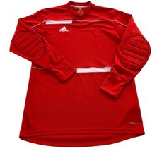 Adidas Mens Red &amp; White Long Sleeve Padded Goalkeeper Soccer Jersey Shirt Sz Med - £11.78 GBP