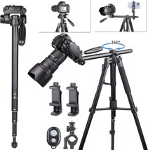 Newly Upgraded 3-In-1 Multifunctional 79&quot; Camera Tripod, Wireless Remote. - £36.59 GBP