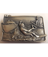 WATER SKIING Bergamot Brass Works K-149 Vintage 1984 USA Made PEWTER BEL... - $15.99