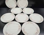 9 Syracuse China Elizabeth Platinum Trim Bread Plates Set Vintage Floral... - $69.17