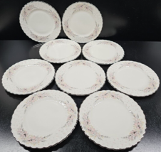 9 Syracuse China Elizabeth Platinum Trim Bread Plates Set Vintage Floral MCM Lot - £55.63 GBP