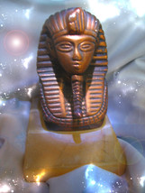 Haunted Brass Marble Statue Great Pharaoh King Secret Magick Ooak Magickal - £222.03 GBP