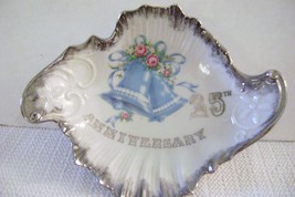 Vintage Norcrest Silver Anniversary  Amoeba shaped Candy Dish - £15.98 GBP