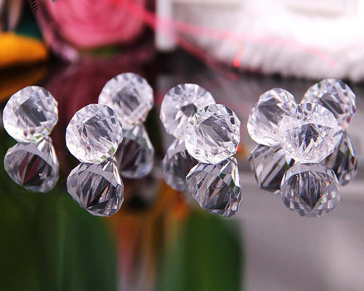 20pcs Clear Acrylic Loose Beads Water Droplets Pendant Charm Wedding Decoration - $6.48