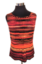 Dressbarn Blouse Women&#39;s Size Medium Multicolor Sleeveless Pullover Beads - £9.48 GBP