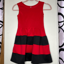 Girls Size 8 Sleeveless Red Black Dress - £6.93 GBP