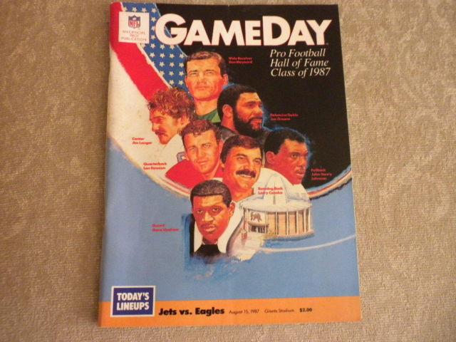 Primary image for NFL Game Day Magazine 1987 Hall of Fame inductees , Jets vs Eagles Giants Stadiu