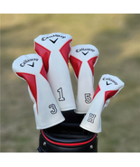 Golf Club Driver Fairway Wood Hybrid Head Cover Callaway V White-Red 4pc... - $863.41 MXN