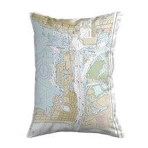 Betsy Drake Fort Pierce Harbor, FL Nautical Map Noncorded Indoor Outdoor Pillow - £43.41 GBP