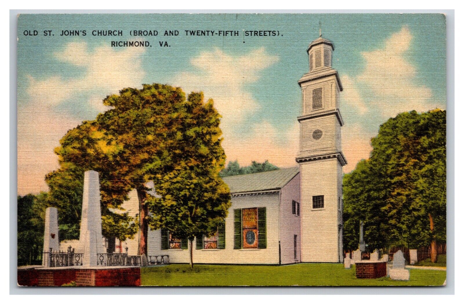 Primary image for St John Church Richmond Virginia VA UNP Linen Postcard Z1