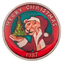 Pink Panther 1987 Merry Christmas 1988 Happy New Year 1 oz. Silver Enamel Paint - £175.34 GBP