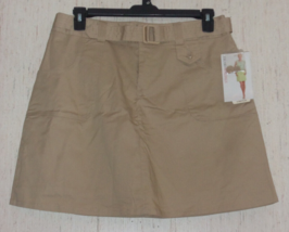 Nwt Womens White Stag Stretch &#39;vallejo Tan&#39; Khaki Beige Skort W/ Belt Size 10 - £22.38 GBP