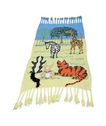 Animal Safari Child&#39;s Afghan crochet 3D Tails Vintage Tummy Time Blanket... - $65.44