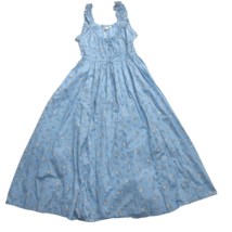 NWT Doen Emmaretta in Sky Bouton De Rose Floral Organic Cotton Maxi Dress XL - £163.48 GBP