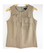 Banana Republic Womens Gold Box Pleated Wool Blend Sleeveless Top Beige ... - £31.99 GBP