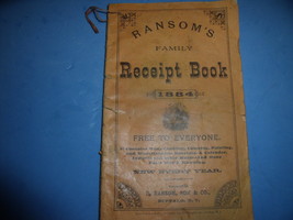 Ransom&#39;s Family Receipt Book 1884 - $45.00