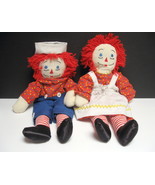Raggedy Ann and Andy Dolls - 18" - Embroidered "I Love You" Hearts - $18.00