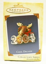 VINTAGE 2004 Hallmark Keepsake Christmas Ornament Cool Decade Moose - $34.64