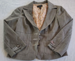 Bebe Gray Herringbone Suit Blazer Jacket Size 4 Polyester Semi Sweet Cho... - $19.79