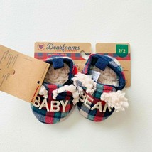 Infant Christmas Slippers Baby Bear Size 3 4 Memory Foam 3 6 Months Dearfoams - £11.81 GBP