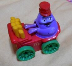 2 Lot: McDonalds Happy Meal Circus Parade Happy Grimace &amp; Blue Fry Guy E... - $14.95