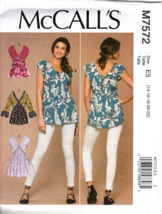 McCall&#39;s M7572 Misses 14 to 22 Tunic Top  Uncut Sewing PatternNew - $13.91