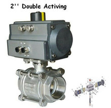  NPT 2&#39;&#39; 3-Piece 1000psi Pneumatic Double Acting Air Actuated Ball Valve - $162.71