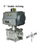  NPT 2&#39;&#39; 3-Piece 1000psi Pneumatic Double Acting Air Actuated Ball Valve - $222.53 CAD
