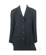 Anne Klein II Blazer Women&#39;s Size 12 Black Pockets Collared 4 Button - $13.00