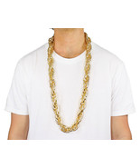 Adult 40&quot; Heavy Rope Old School Rapper Cosplay Costume Gold Pimp Chain B... - $36.99