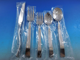 Wave Twist by The Main Course Stainless Steel Flatware set 40 pcs Modern Unused - £926.49 GBP