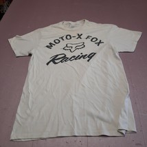 Moto X Fox Racing Shirt Adult Medium White Crew Neck Lightweight Short Sleeve T - £13.11 GBP