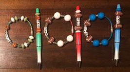 Dad beaded pens and rear view mirror charm sets, football, basketball, s... - $18.00