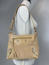 Ana Anushka Suede Leather Medium Size Beige  Shoulder Strap Handbag - £14.62 GBP